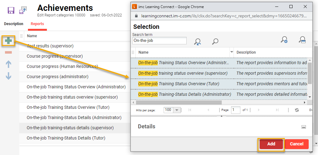On_the_job_training_Report_categories_Add_reports.png
